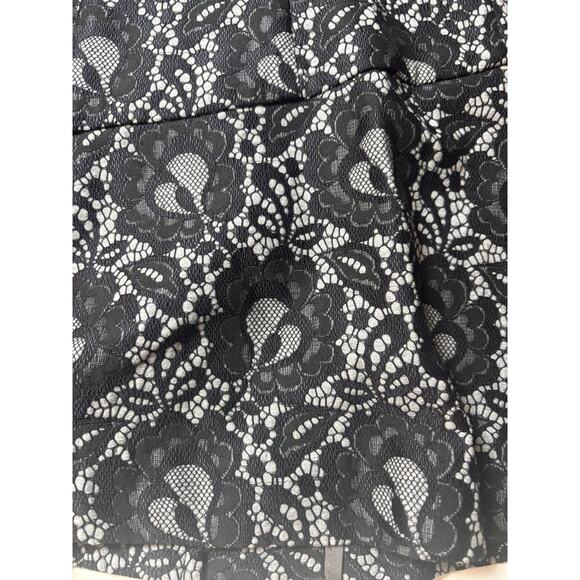 Cabi Black White Lace Print Long Button Coat Jacket Sm Longline Elegant Dressy - Picture 5 of 9